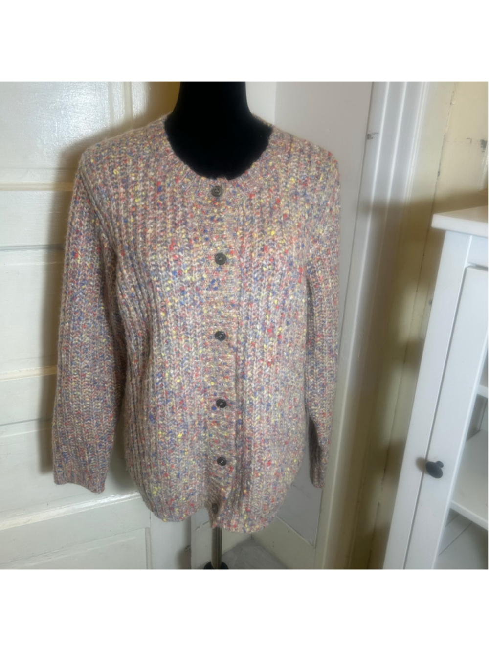 Women's Hansel from Basel Wool Mohair Confetti Cardigan Sweater SS Multicolor